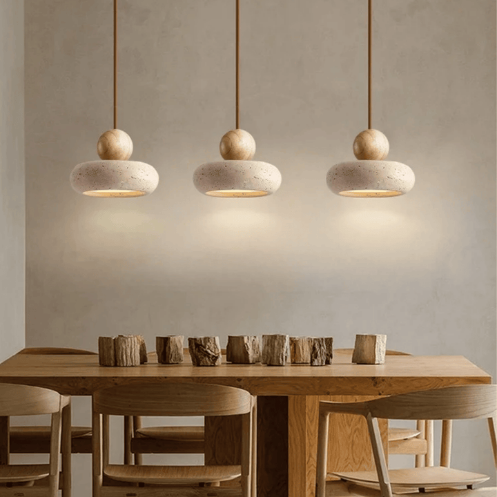 Agate Stone Mini Pendant Lights over dining table lifestyle