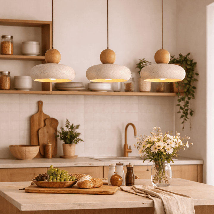Agate Stone Mini Pendant Lights over kitchen counter