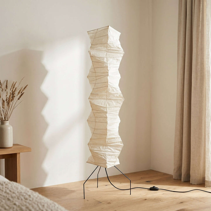 White Akari Tall Paper Floor Lamp, view 10