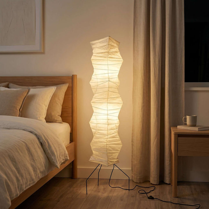 White Akari Tall Paper Floor Lamp, view 2