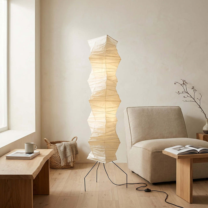 White Akari Tall Paper Floor Lamp, view 5