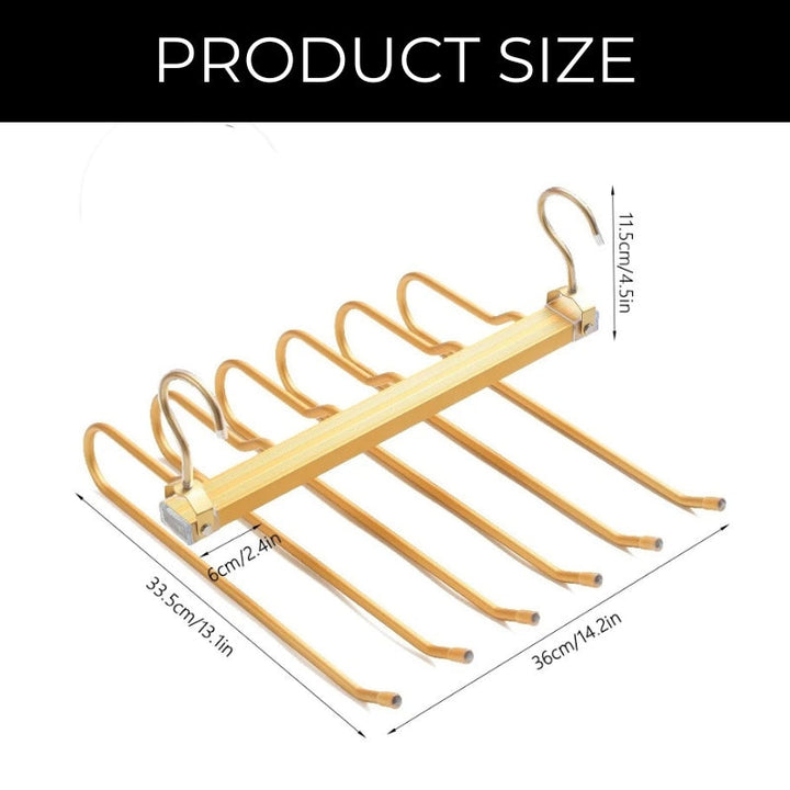 Aluminum 6-Arm Pants Hanger product size diagram