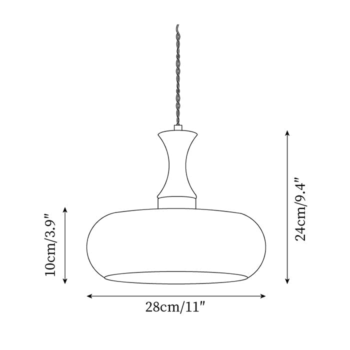 Antique Glass Plug-In Pendant, additional view