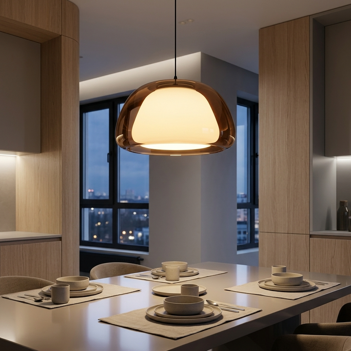 Adjustable Glass Dome Pendant Light