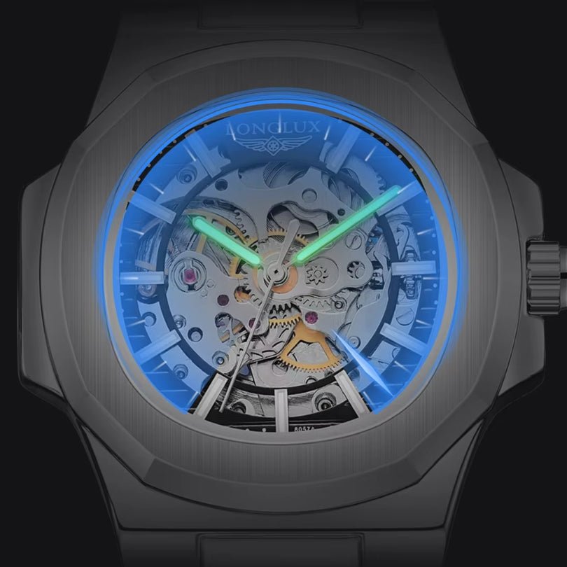 Automatic Skeleton Watch luminous hands in the dark