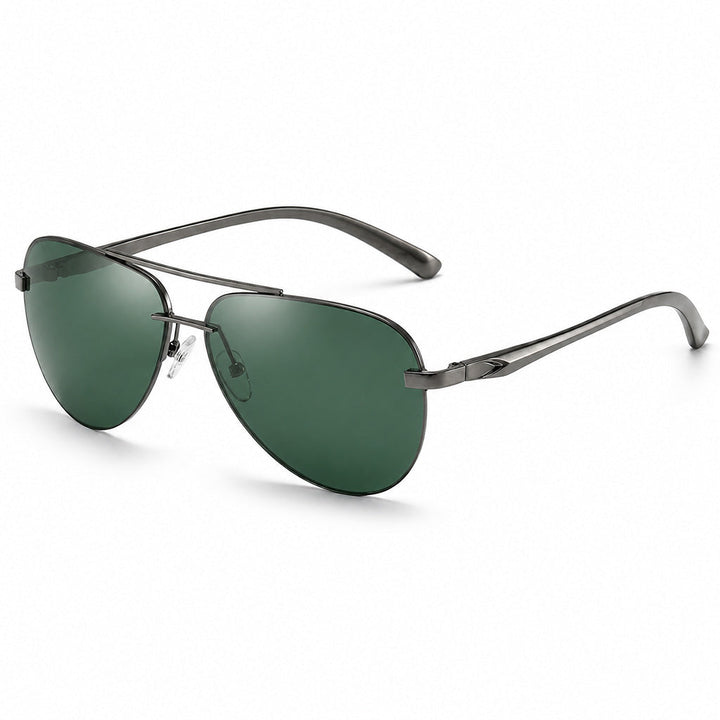 Transparent Green Classic Polarized Aviator Sunglasses front view