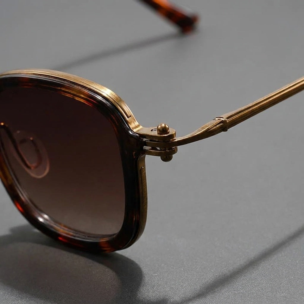 Amber Square Alloy Frame Sunglasses detail view