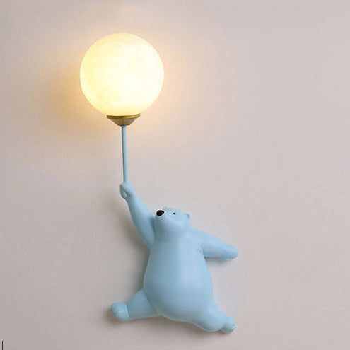 Resin Bear Balloon Wall Lamp