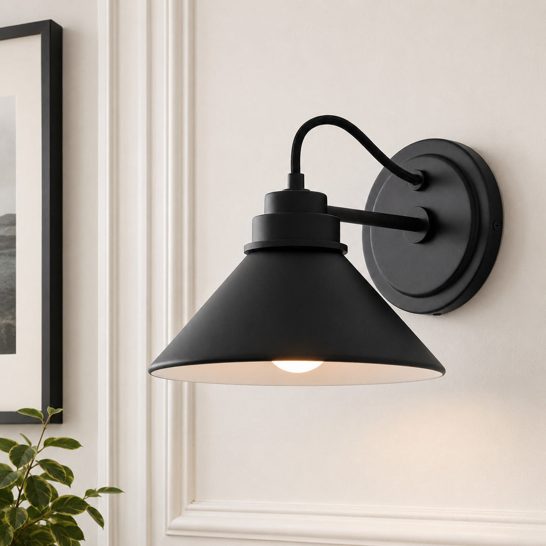 Curved Arm Cone Wall Sconce