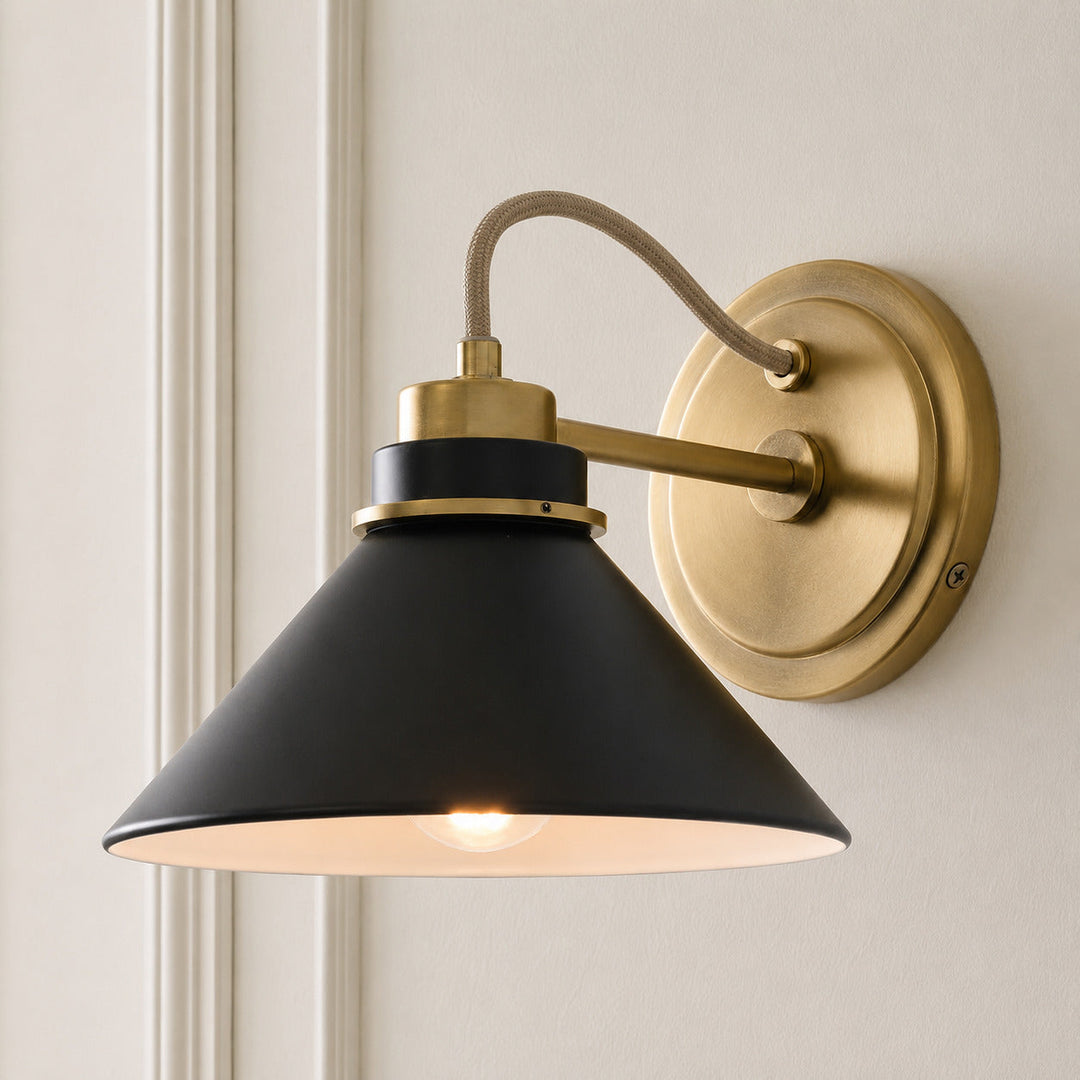 Curved Arm Cone Wall Sconce