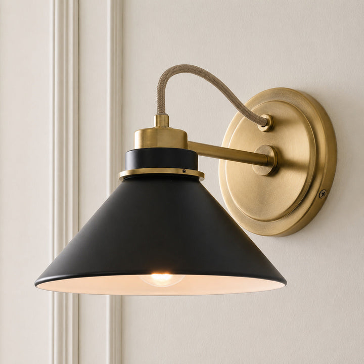 Curved Arm Cone Wall Sconce