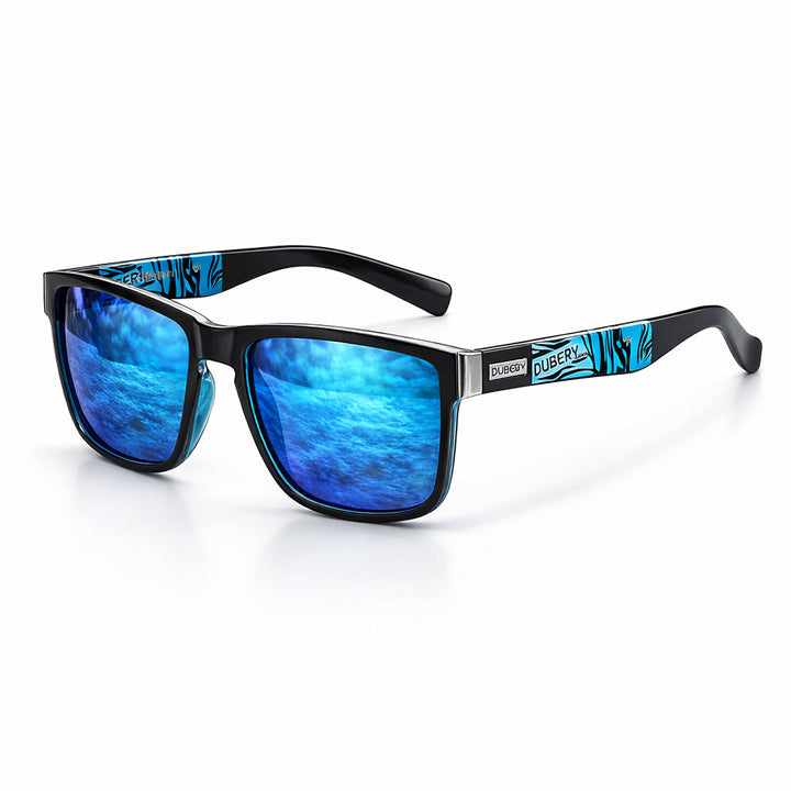 Blue Mirrored Sport Performance Sunglasses front view