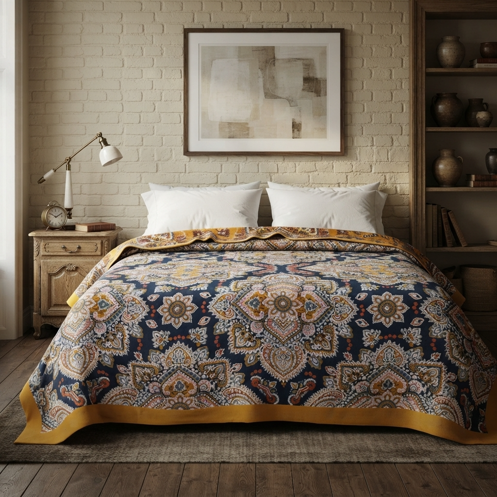 Boho Pattern Cotton Throw Blanket