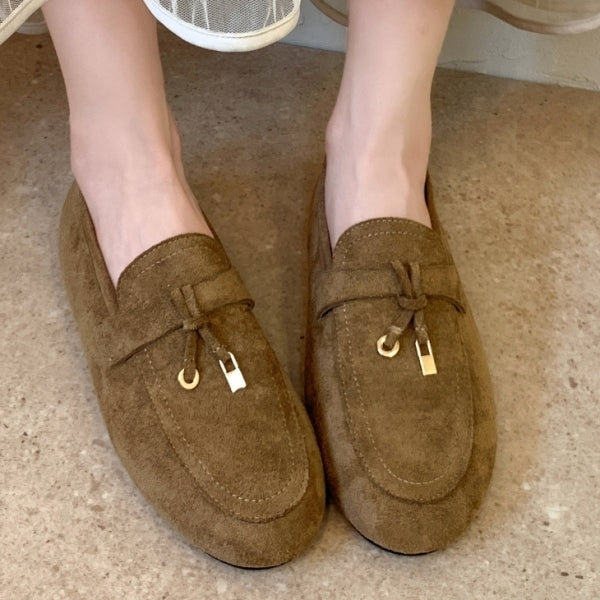 Bow-Front Slip-On Loafers on-foot front view