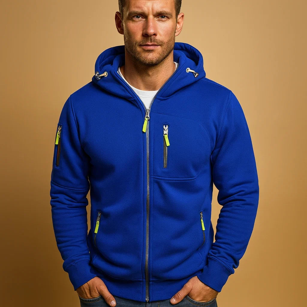 Blue Full-Zip Hoodie front view