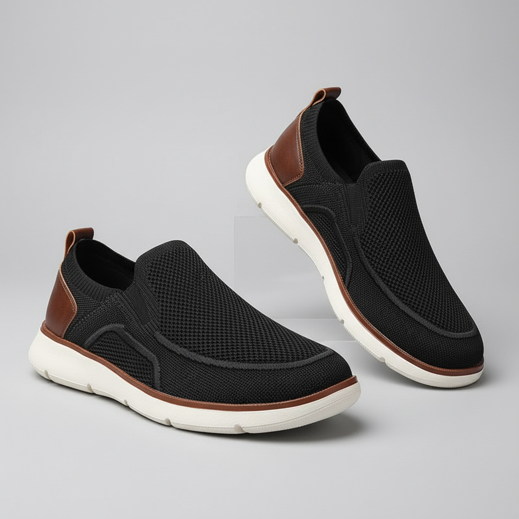 Breathable Mesh Slip-On Sneakers mesh fabric detail