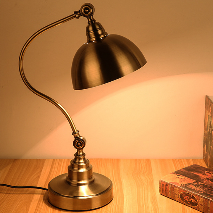 Bronze Gooseneck Task Light casting warm ambient light