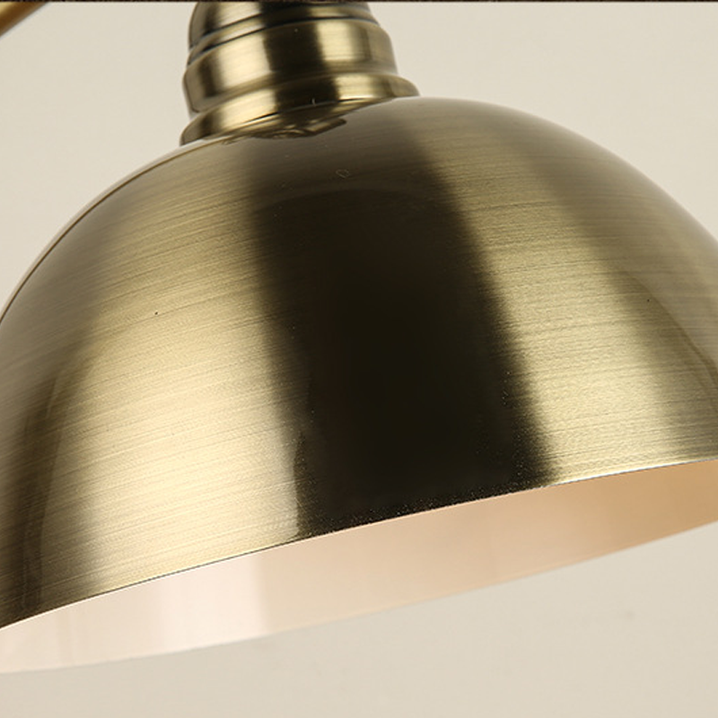 Close-up of the Bronze Gooseneck Task Light metal shade