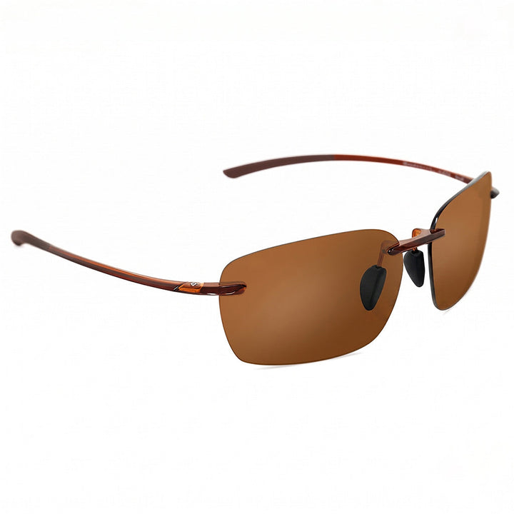 Brown Rimless Featherlight Polarized Sunglasses front view