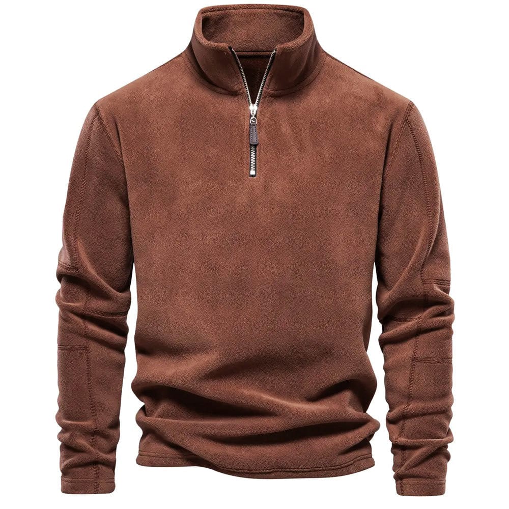 Brushed Fleece Quarter-Zip Pullover front view