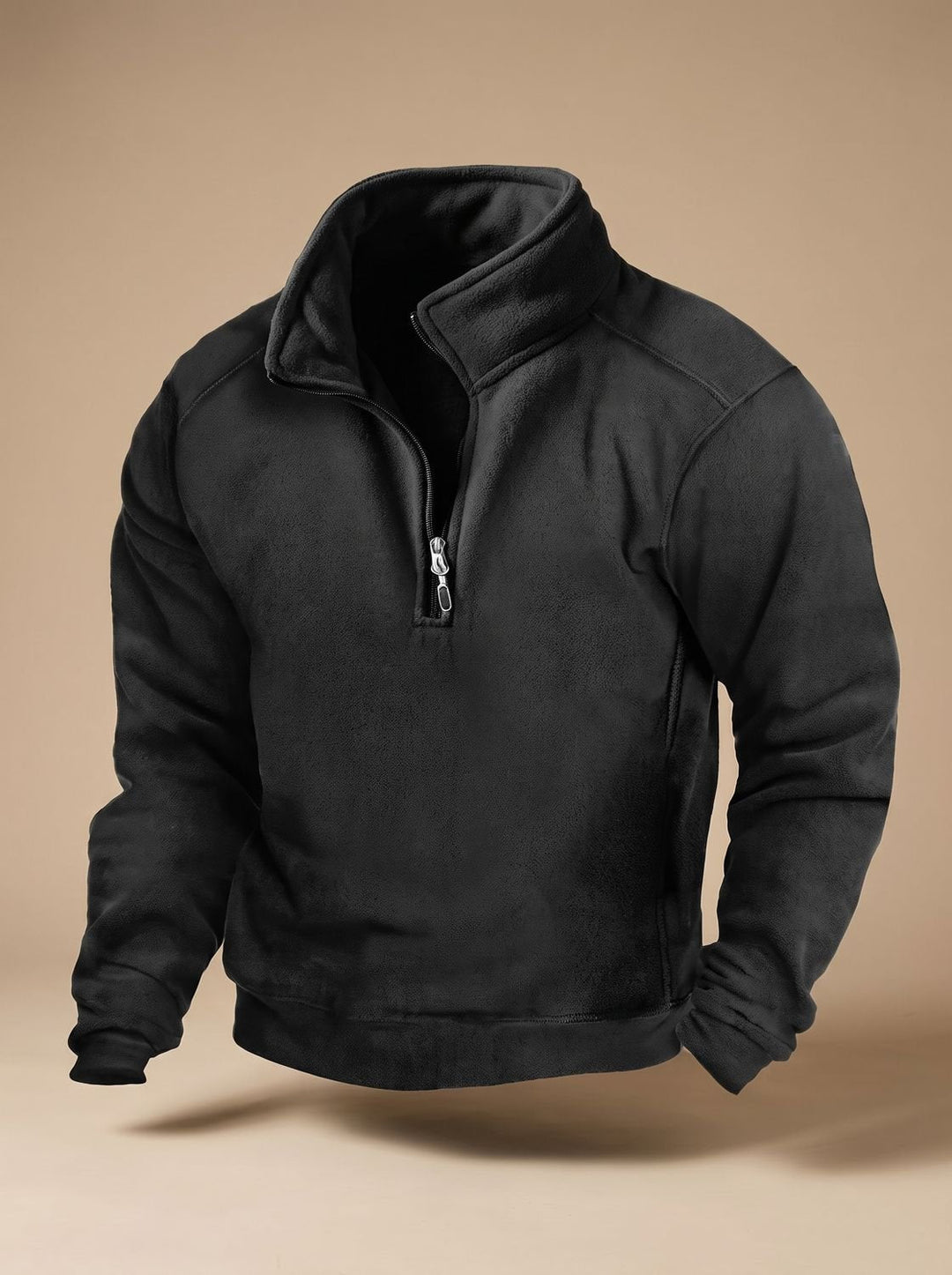 Black Brushed Quarter Zip Sweatshirt