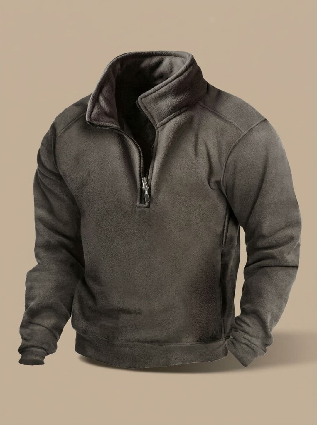 Dark Gray Brushed Quarter Zip Sweatshirt