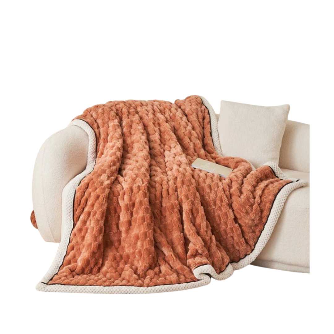 Cream Ivory Bubble Sherpa Throw Blanket product view 1