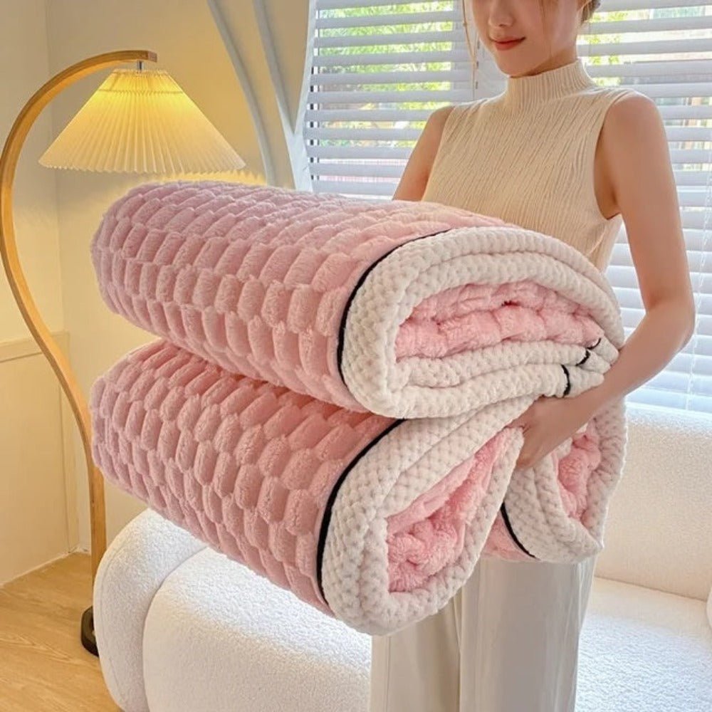 Blush Pink Bubble Sherpa Throw Blanket product view 15