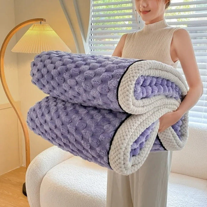 Violet Passion Bubble Sherpa Throw Blanket product view 17