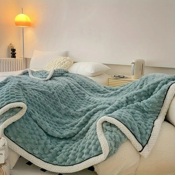 Cream Ivory Bubble Sherpa Throw Blanket product view 7