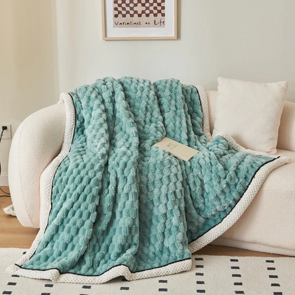 Cream Ivory Bubble Sherpa Throw Blanket bubble texture detail