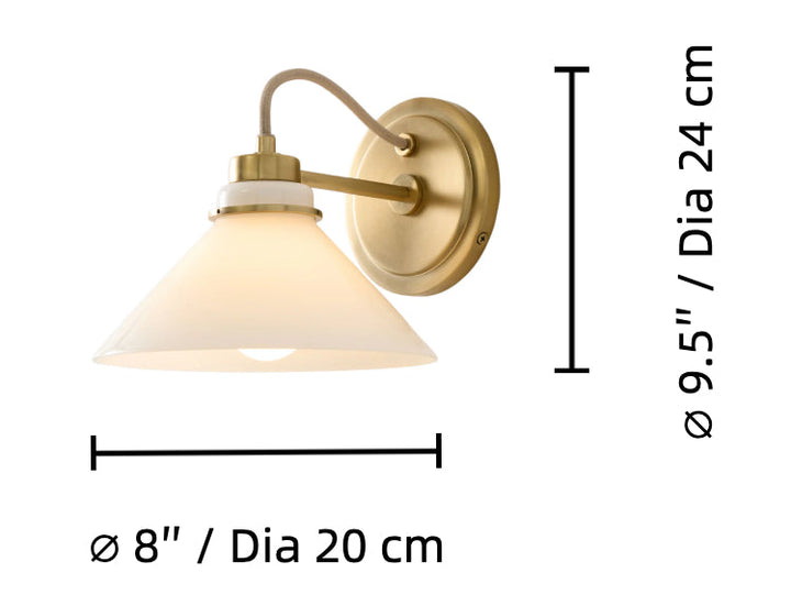 Curved Arm Cone Wall Sconce