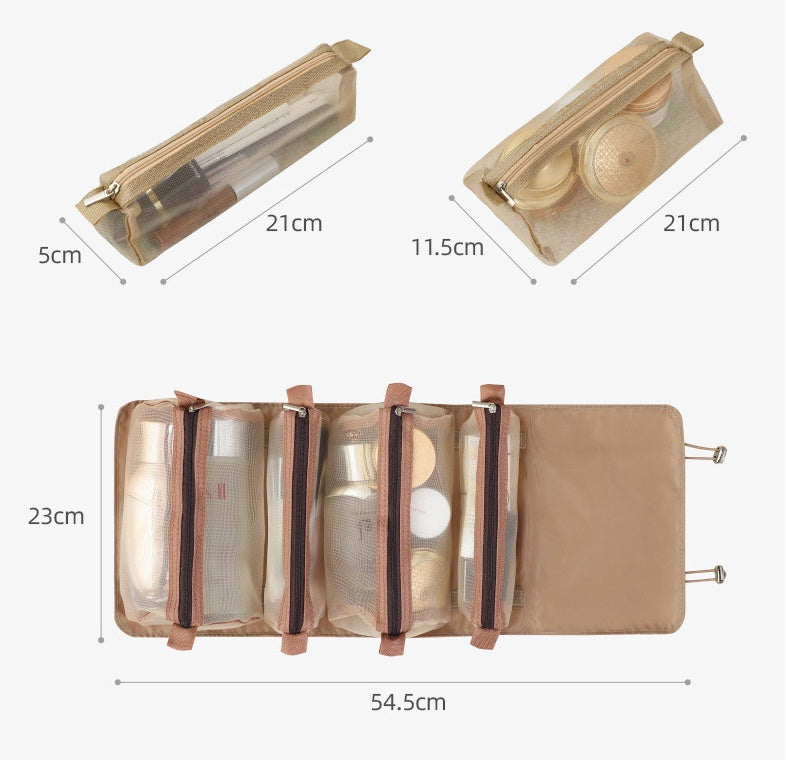 4-in-1 Foldable Travel Toiletry Bag