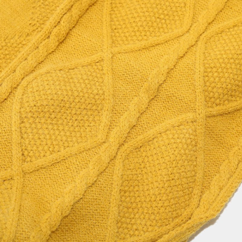 Cable Knit Scarf diamond pattern texture detail