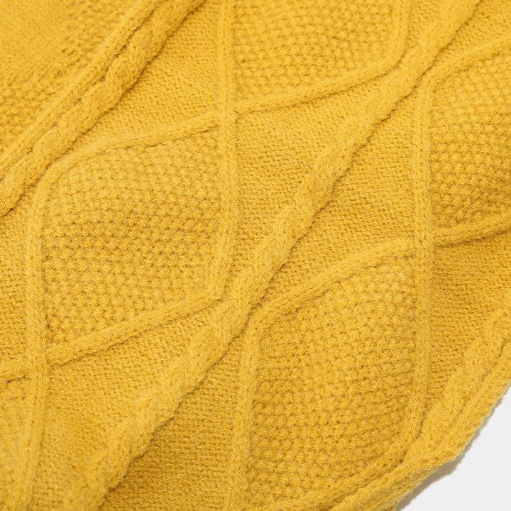 Cable Knit Scarf diamond pattern texture detail