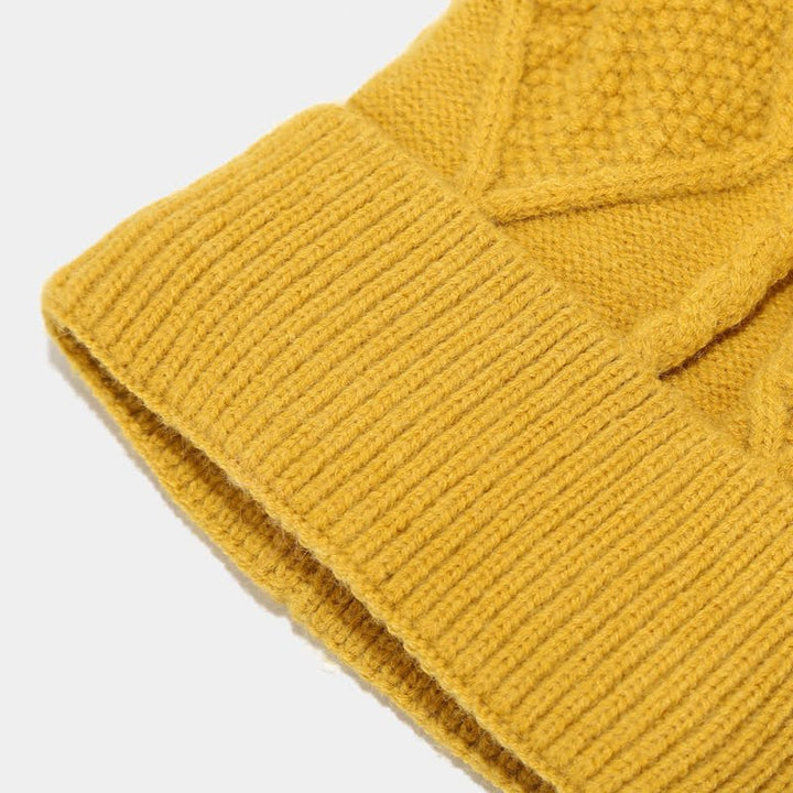 Cable Knit Hat ribbed cuff detail
