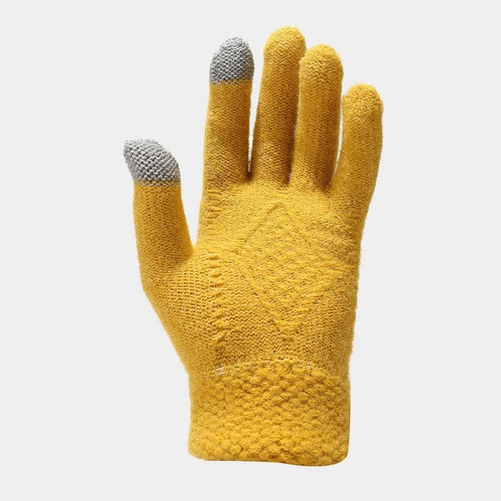 Yellow Cable Knit Glove front view