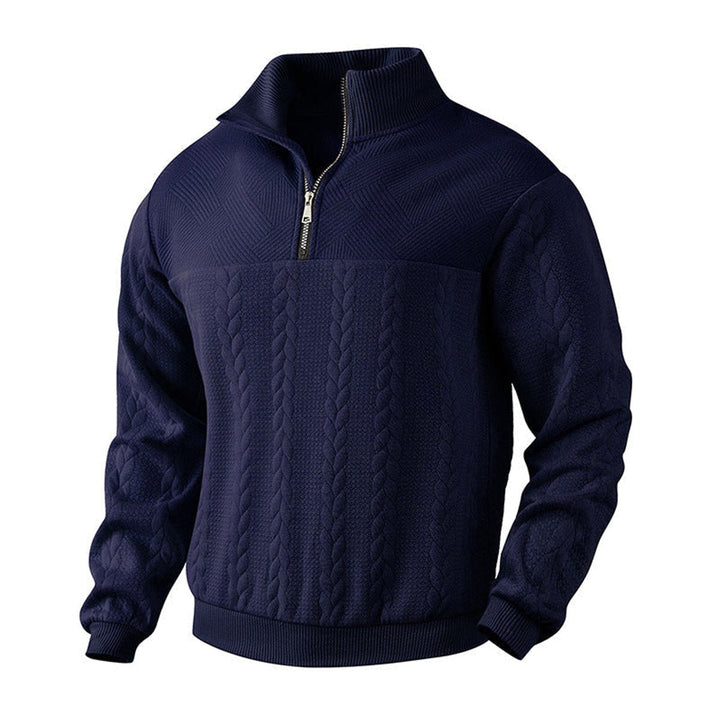 Cable-Knit Quarter-Zip Pullover alternate view 9