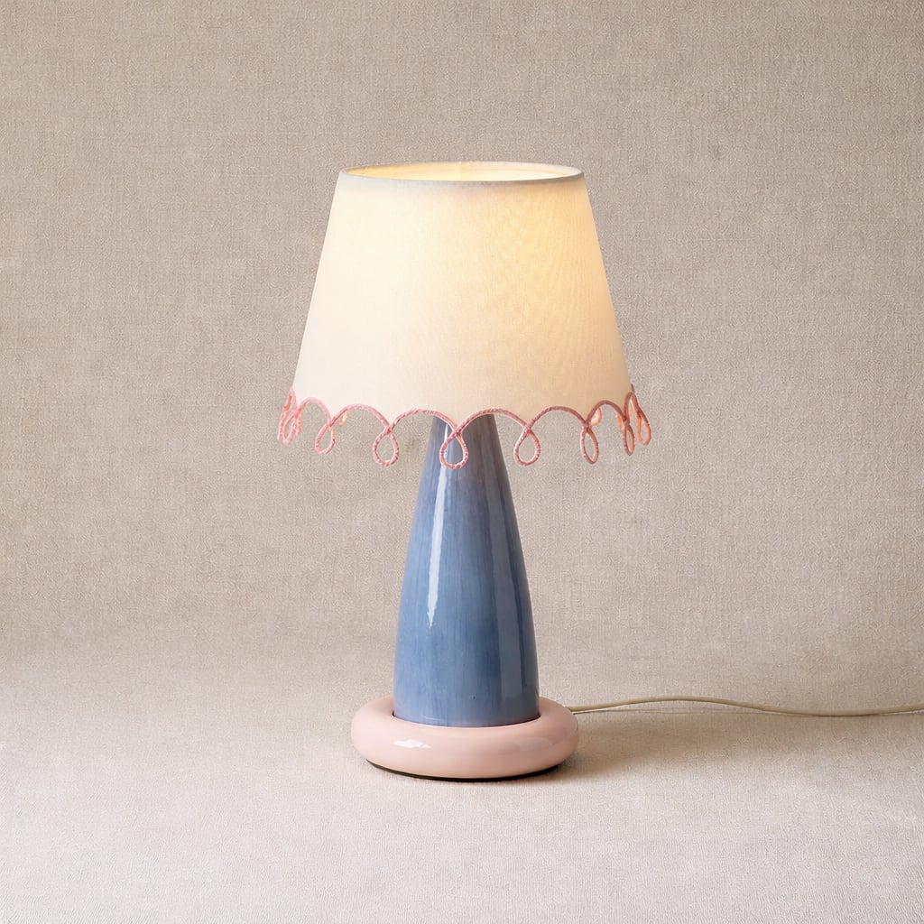 Rosy Blue Candy-Shape Resin Table Lamp front view