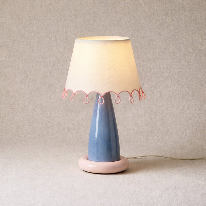 Rosy Blue Candy-Shape Resin Table Lamp front view
