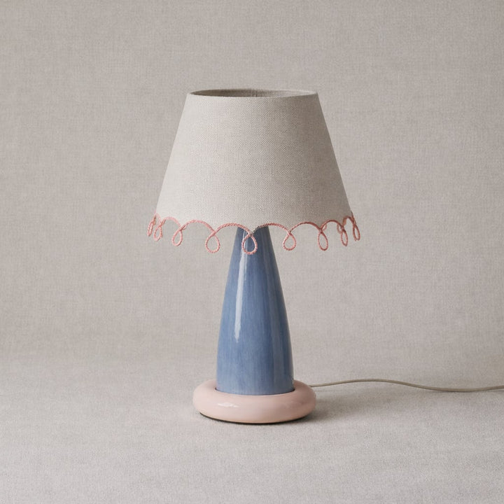 Rosy Blue Candy-Shape Resin Table Lamp lit glow detail