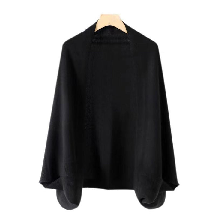 Black Cashmere-Feel Shawl Wrap Scarf on hanger