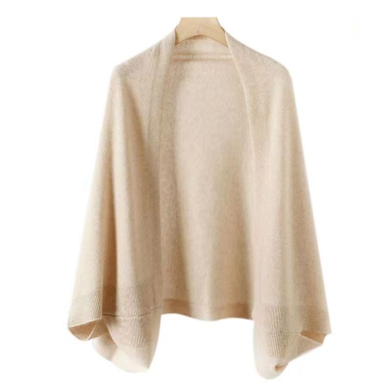 Beige Cashmere-Feel Shawl Wrap Scarf on hanger