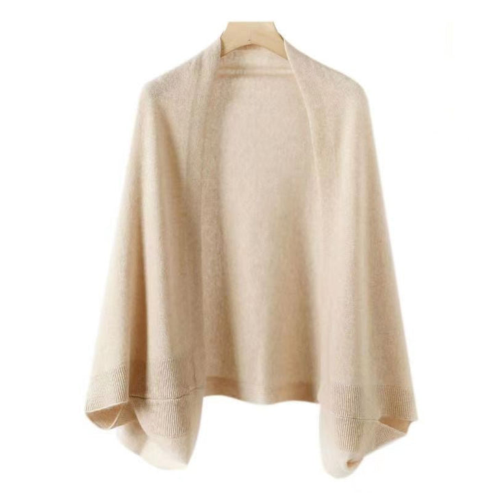 Beige Cashmere-Feel Shawl Wrap Scarf on hanger