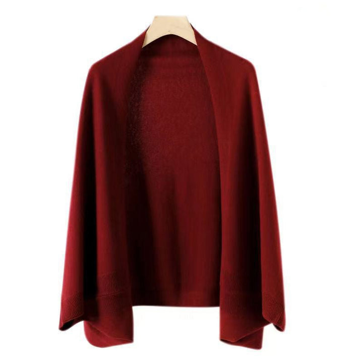 Burgundy Cashmere-Feel Shawl Wrap Scarf on hanger