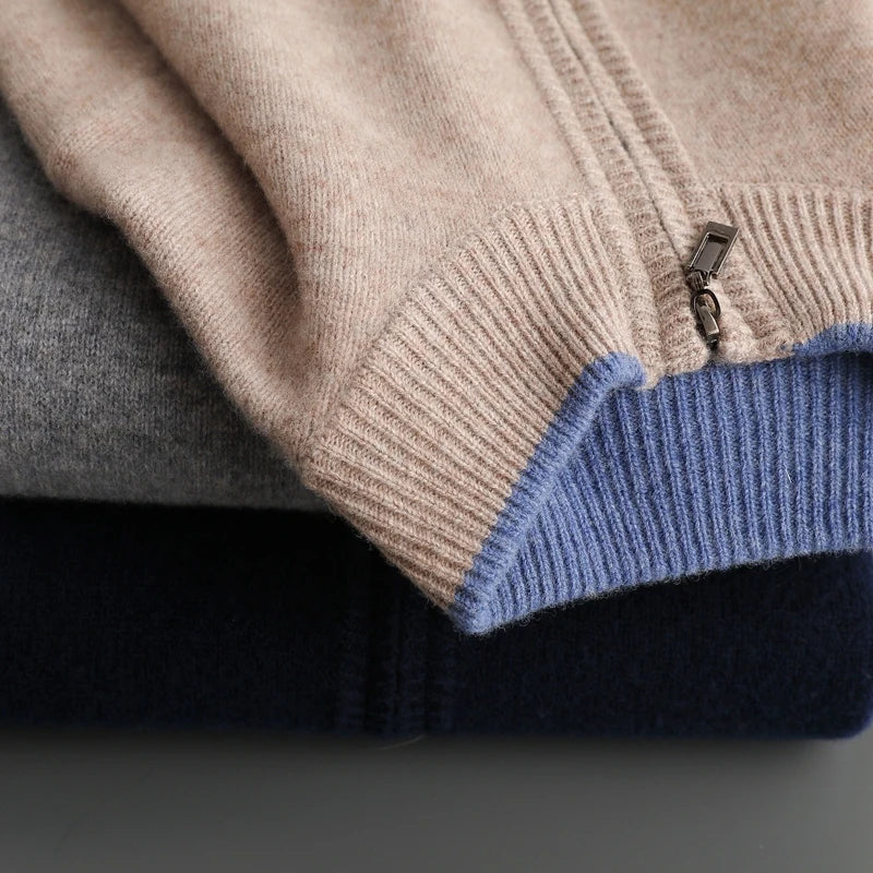 Cashmere Zip-Front Cardigan product view 3