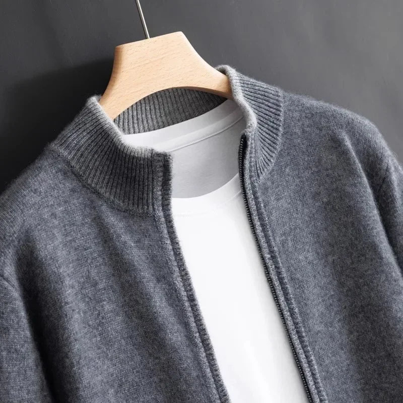 Cashmere Zip-Front Cardigan product view 4