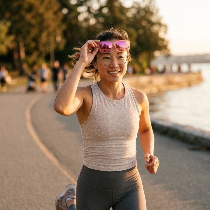 Cat-Eye Clip-On Sunglasses side view