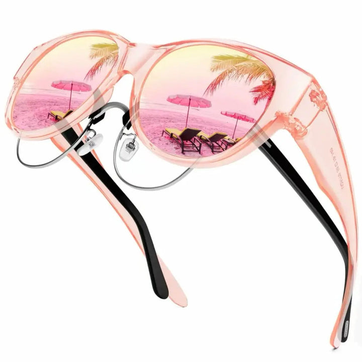 Cat-Eye Clip-On Sunglasses close-up