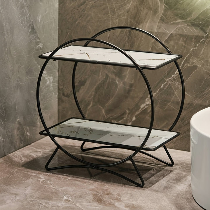 Cat Ear Metal Bathroom Organizer marble shelf detail
